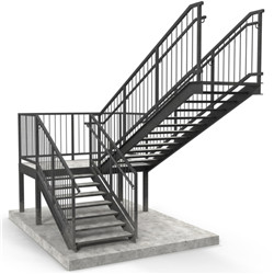 Q235 Carbon Steel Metal Outdoor Staircase Design From Foshan High Quality Stairs Factory 