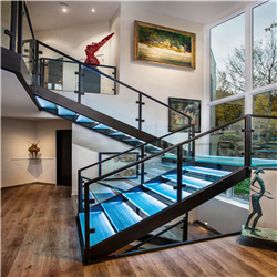 Custom modern design laminated tempered glass floating staircase PR-T119
