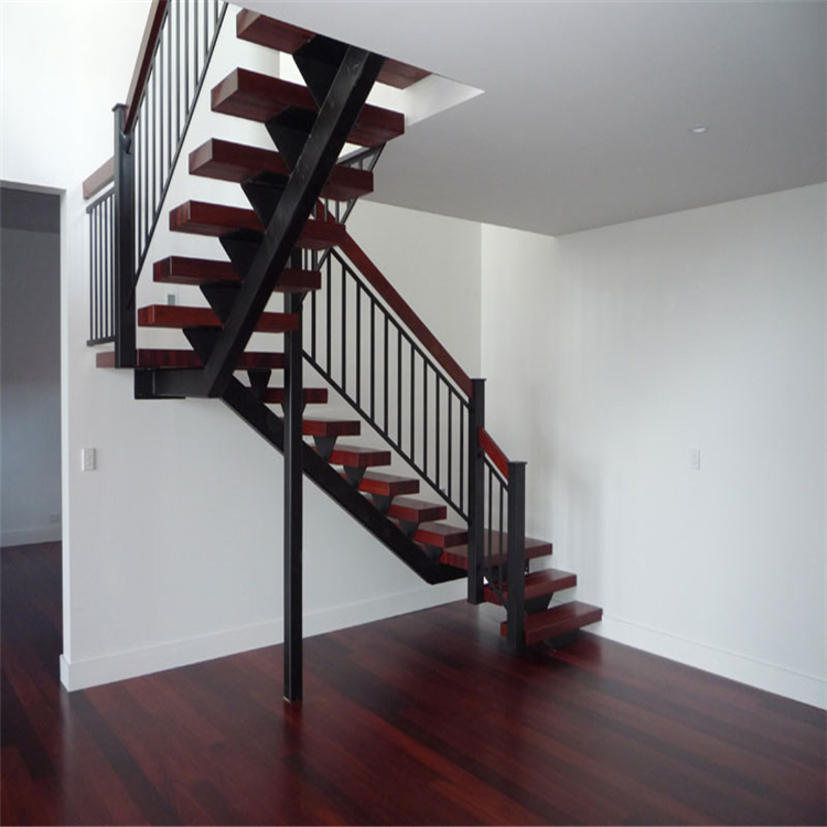 China staircase supplier mono stringer solid wood steps staircase PR-T186