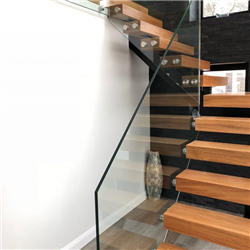 Modern galvanized steel solid wood staircase indoor PR-T199