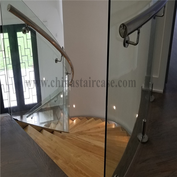 USA curved wood step staircase 