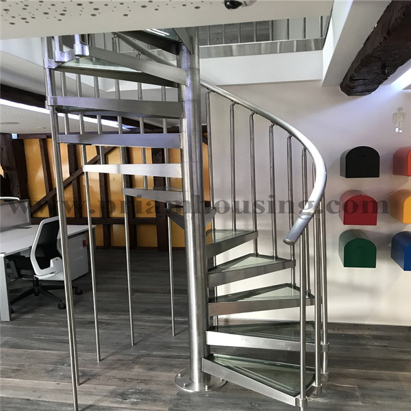 UK stainless steel glass spiral staircase 