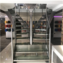 UK double way curved glass stair 