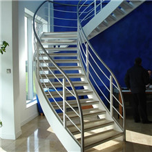 Factory Supply Solid Wood Treads Design Interior Curved Staircase PR-C14