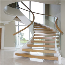 304 Stainless Steel Stringer Curved Staircase Design PR-C16