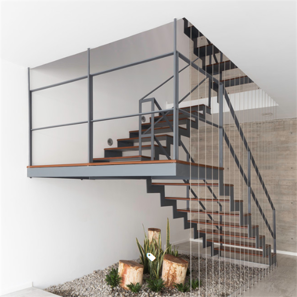 Customized indoor residential U shape stairs design