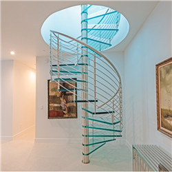 Interior Small Attic Stylish Minimalist Glass Spiral Staircase