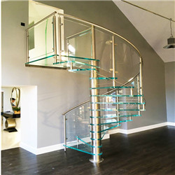 Tempered Glass Spiral Staircase Indoor Glass Railing Price