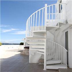 Powder Coated Steel Spiral Staircase With Vertical Spindles