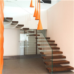 Floating staircase/prefabried cantilever stairs/luxury house stair with laminated glass America standard 