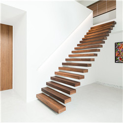 Invisible beam support floating staircase Australia house hot sale staircase single stringer tempered glass tread 