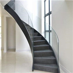 Custom wood hadrails prefabricated wood stairs exterior curved staircase