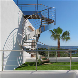 Wood stain  steel staircase manufacturers exterior curved staircase kit