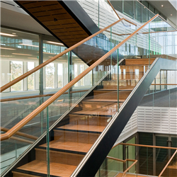 l shaped indoor steel wood staircase designs new residential stair modern fancy elegant PR-T11