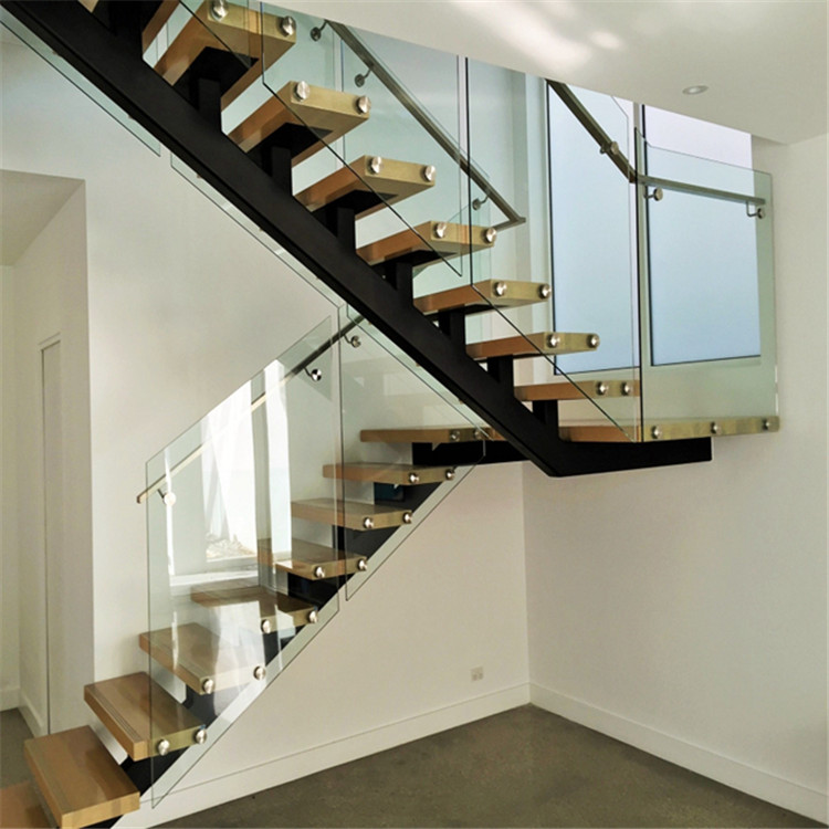 Inside stair Modern house residential steel stairs/ floating straight staircase PR-T17