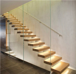 stair led lighting glass floating staircase