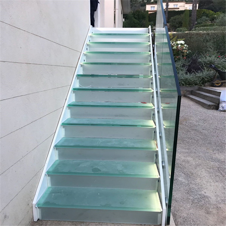 Luxury Modern Home Decoration Laminated Glass Stairs PR-T43
