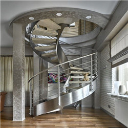 Custom wood hadrails stainless steel staircase design timber curved staircase