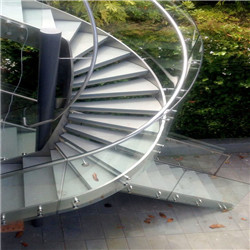 Modern banister steel outside staircase curved staircase for sale