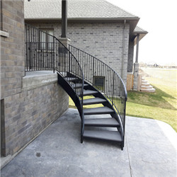 Handrail steel steps for home curved staircase kits interior