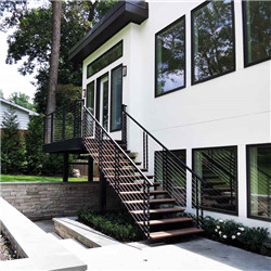 Building Code Outdoor Used Steel Stringer Staircase Modern Stairs