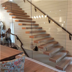 Safety Modern Indoor Straight Mild Steel Glass Modern Staircase