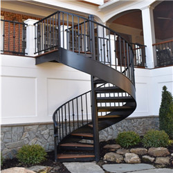 Outdoor Galvanized Steel Staircase Style With Stair Handle