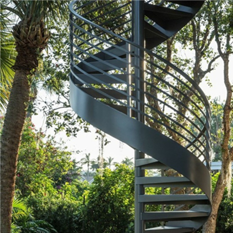 Metal Outdoor Spiral Staircase Stringer Iron Railing Handrail Kits