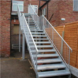 Diamond Plate Steel Outdoor Staircase With Powder Coat And Hot Galvanize From Foshan Stairs Factory 