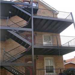 Hot Dipped Galvanized Industrial Powder Coating Metal Fire Escape Diy Staircase Outdoor 
