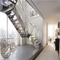 Modern Staircase Design Curved Staircase with Glass   Wire Railings PR-RC31