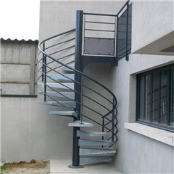 Outdoor Galvanized Steel Beam Circular Stair Spiral Staircase 