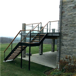 Exterior Metal Stairs Straight Staircase Prefabricated Stairs Outdoor 