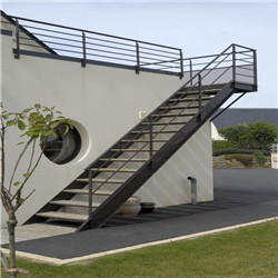 Decorative External Metal Staircase Outdoor Straight Staircase 