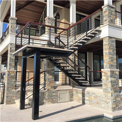 Outdoor Metal Straight Stairs Lower Cost House Use Staircases 