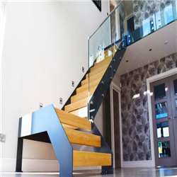 Modern design galvanized steel solid wood staircase indoor PR-T139