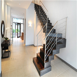 New arrival indoor modern design steel wood prefabricated floating stairs PR-T148