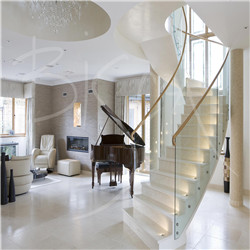 Outdoor Modern Wood Curved Staircase Steel Staircase PR-RCW31