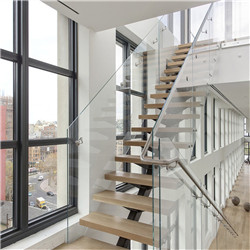 Modern Simple Staircase Design Wooden Treads Single Stringer