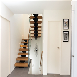 Contemporary modern design solid wood straight staircase straight steel staircase PR-T146