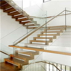 Custom galvanized steel staircase solid wood staircae PR-T148