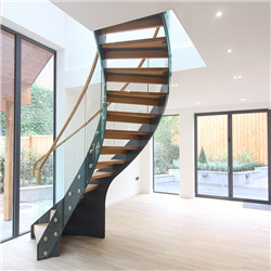 Stair Design Glass Balustrade Glass Tread Curved Staircase