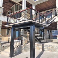 Outdoor Staircase Design With Mono Beam And Steel Railing