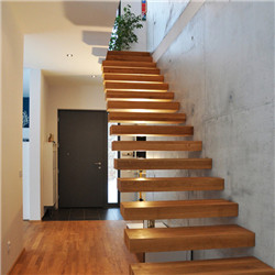 Mono beam frameless glass railing straight floating staircase  