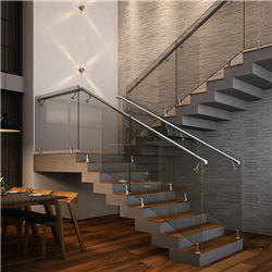 Modern design stainless steel staircase solid wooden straight staircase PR-T182