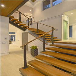 Custom modern design staircase galvanized steel staircase solid wood staircae PR-T193