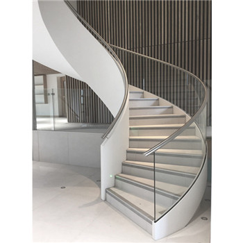 Luxury Customized Tempered Glass Curved Staircase Modern Art Design Staircase