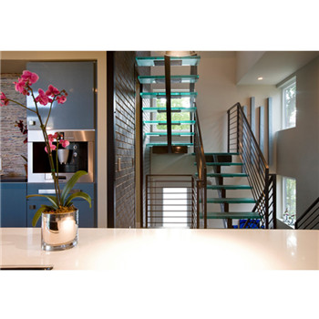 Interior Modern Design Steel Structure And Glass Tread Floating Staircase