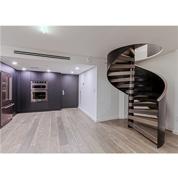European Apartment Project Solid Wood Stairway Space-Saving Mini Spiral Staircase