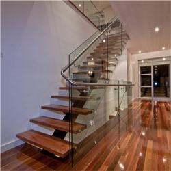 Prefabricated Stairs Solid Wood Tread Straight Staircase Ideas Luxury Diy Floating Stairs For Villa PR-T15 